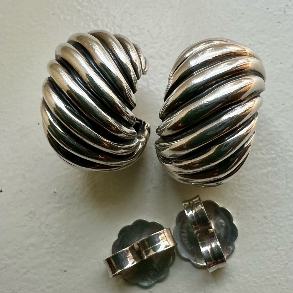 Silver Swirl Clip-On Earrings